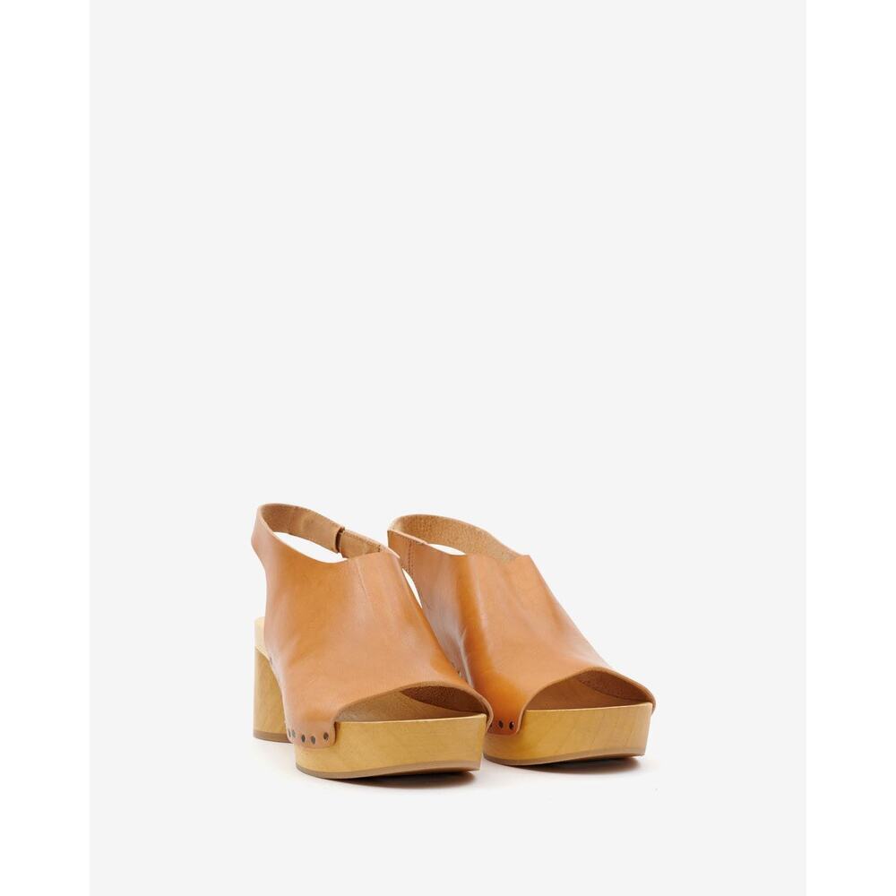 Isabel Marant Okya Clogs in Natural Open Toe Leather Upper Size 40 casual summer